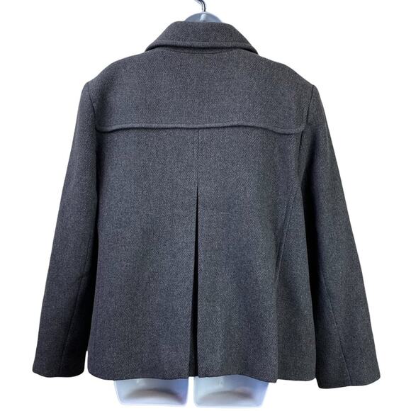 Talbots Wool Blend Pea Coat Gray Fully Lined Sz 18 - Picture 3 of 7